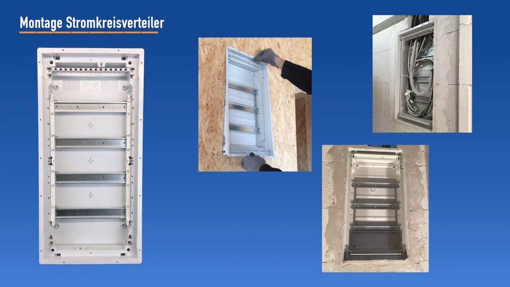 Stromkreisverteiler montieren