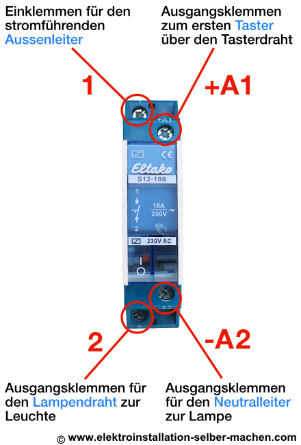 Tasterschaltung Anleitung, Stromstoßrelais, Tasterschaltung anschließen, Taster installieren, Anleitung, Elektroinstallation